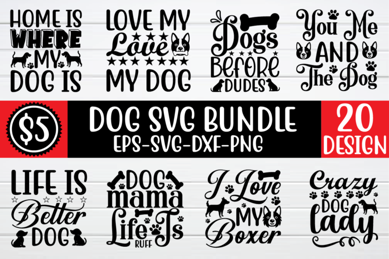 Dog svg bundle t shirt vector illustration