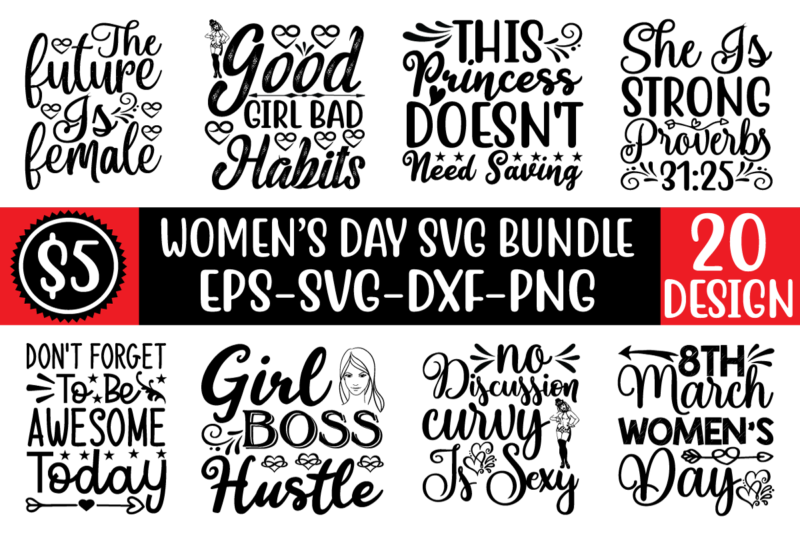 Women’s Day svg bundle for sale!