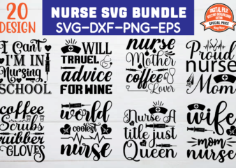 Nurse svg bundle t shirt vector artwork