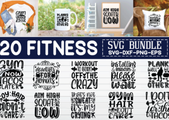 Gym and fitness svg bundle t shirt design template