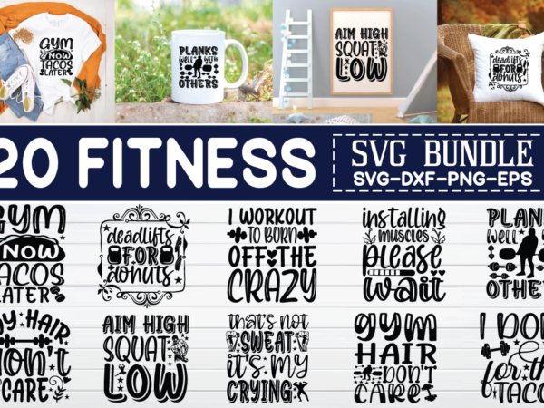 Gym and fitness svg bundle t shirt design template