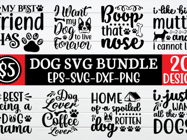 Dog svg bundle t shirt vector illustration