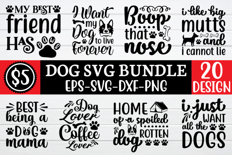 Dog svg bundle t shirt vector illustration