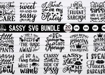 Sassy svg bundle t shirt template vector