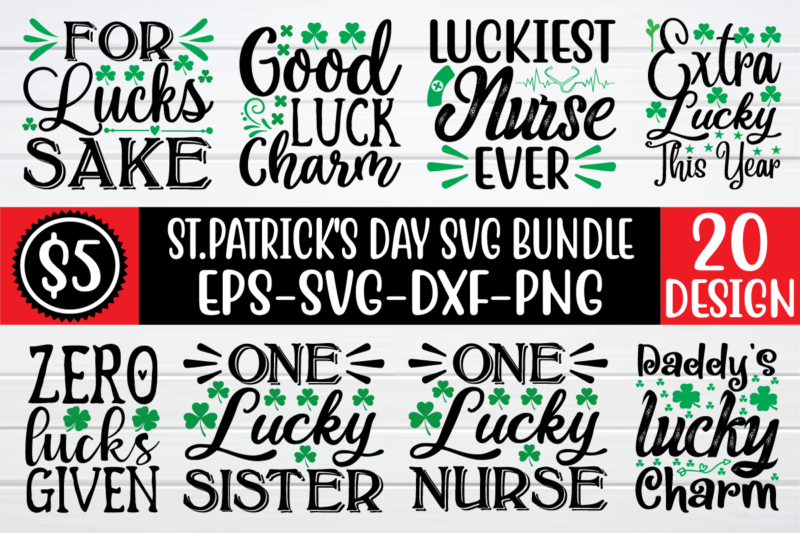 St-patricks-day svg bundle t shirt template vector