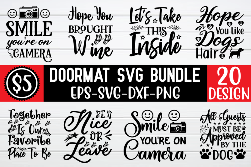 Doormat svg bundle t shirt vector illustration