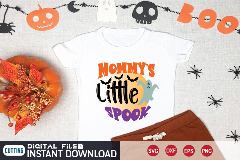 mommy’s little spook svg t shirt design