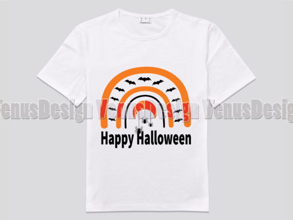 Happy halloween rainbow editable shirt design