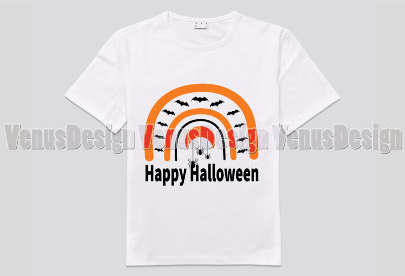 Happy Halloween Rainbow Editable Shirt Design