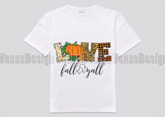 Love Fall Yall Fall Pattern Editable Design