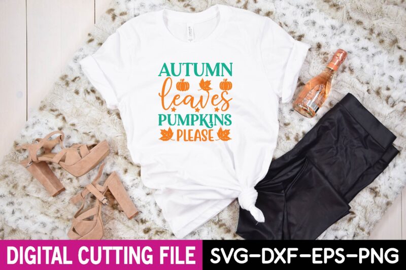 autumn leaves pumpkins please svg