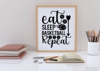 eat sleep basketball repeat svg