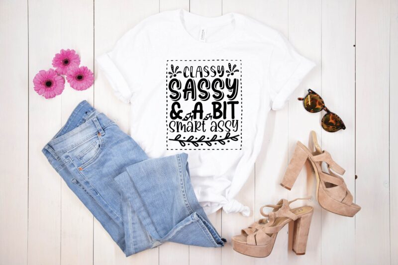 Sassy svg bundle t shirt template vector