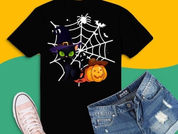 Funny black cat lover halloween costume pumpkin cat owner t-shirt design svg,witchy, mama, spider nat, skeleton, mom, funny, halloween, women, t-shirt, svg, png, eps, design, cute, womens