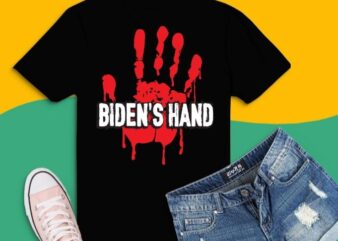Biden’s hand Blood, On His Hands USA Flag T-shirt design svg, Vintage Biden Handprint T-Shirt png, Biden Blood On His Hands, Bring Trump Back Biden