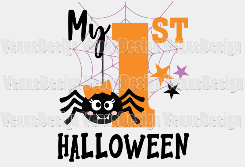 My First Halloween Baby Spider Editable Shirt Design