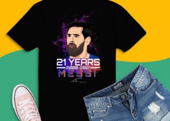 21 years 2000-2021 Messi signature thank you for the memories t-shirt design svg, Lionel Messi signature svg, 21 years 2000-2021 Messi,sports, football,