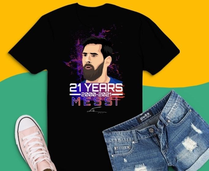 21 years 2000-2021 Messi signature thank you for the memories t-shirt design svg, Lionel Messi signature svg, 21 years 2000-2021 Messi,sports, football,