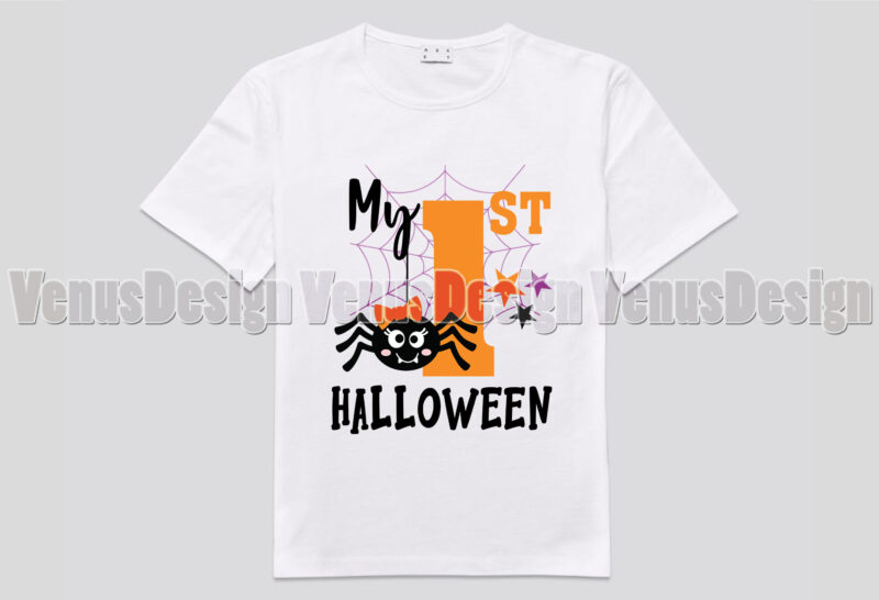 My First Halloween Baby Spider Editable Shirt Design