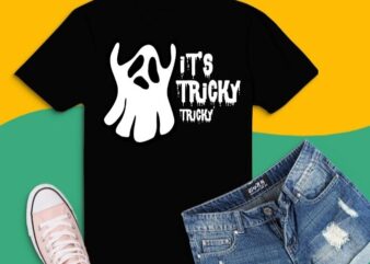 It’s Tricky Halloween T-Shirt svg, Funny Ghost Trick or Treat T-Shirt design