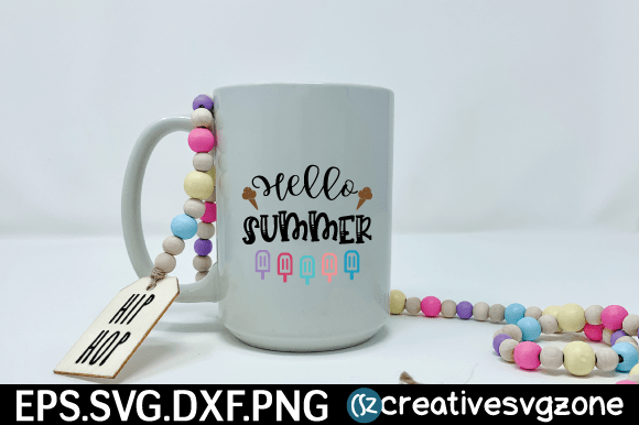 Hello Summer Round Wood Sign