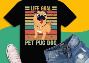 live is better with a pug dog vintage sunset Shirt design svg