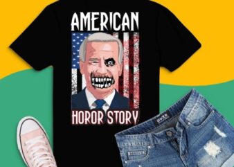 Biden Horror American Zombie Story Halloween Retro Vintage T-Shirt design svg,story, scary, Biden costume,