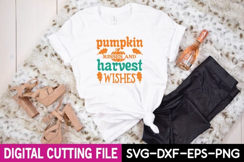 pumpkin kisses and harvest wishes svg