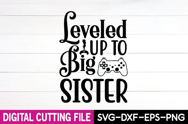 leveled up to big sister svg