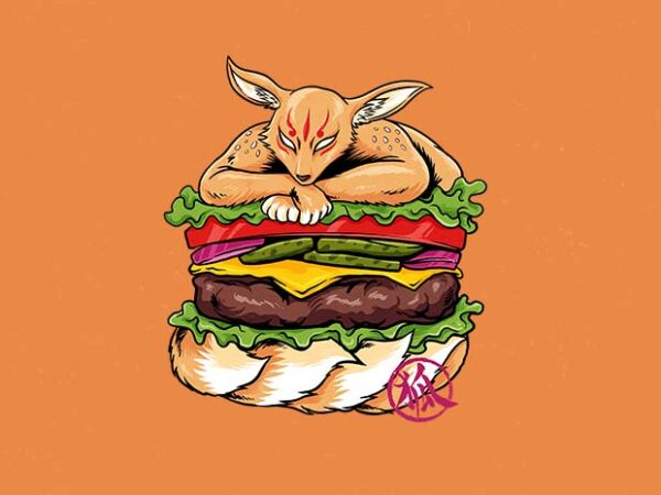 Japanese burger vector clipart