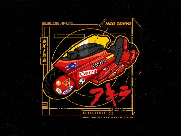 Neo tokyo bike T shirt vector artwork