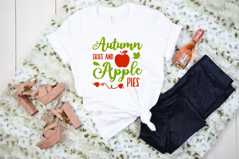 autumn skies and apple pies svg t shirt