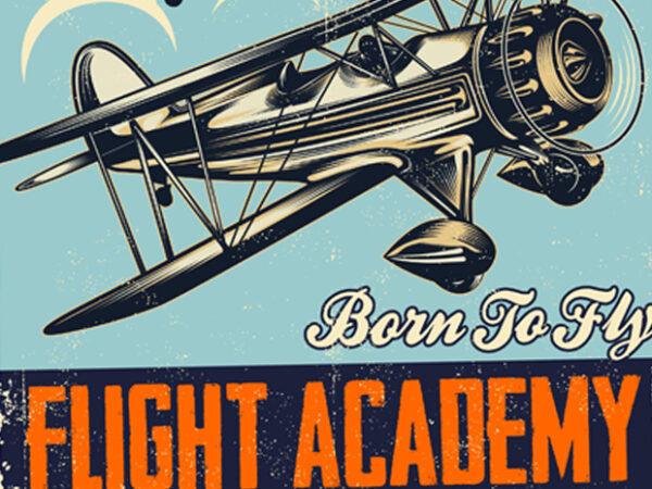 Flight academy t shirt graphic design