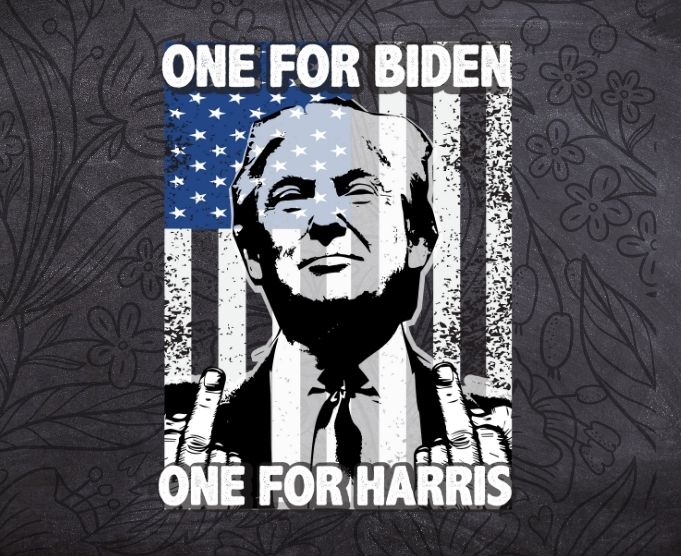 Middle Finger Biden Harris American Flag Republican T-Shirt design svg,Trump Republican American Flag Designs Tee png,