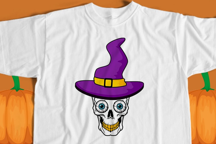 Helloween Skull T-Shirt Design