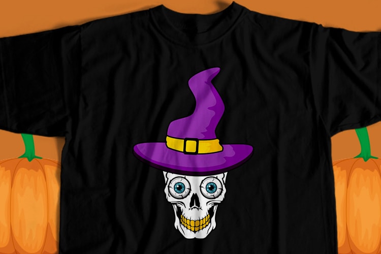 Helloween Skull T-Shirt Design