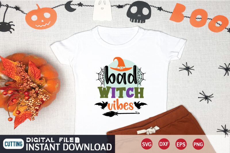 bad witch vibes svg t shirt design