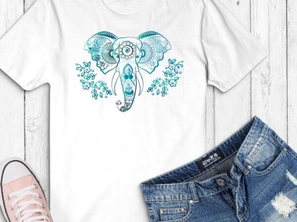 Beautiful elephant floral flower line art with nion light effect t-shirt design svg,drawing,drawn,ornament,beautiful,bohemian,