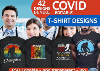 42 tshirt designs bundle Corona virus Covid 19 and nurse psd file editable text and layer t shirt bundles REVISI 4.500 X 5.400 Pixels