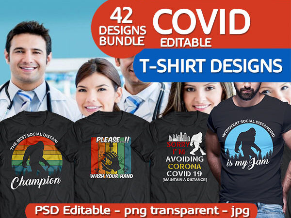 42 tshirt designs bundle corona virus covid 19 and nurse psd file editable text and layer t shirt bundles revisi 4.500 x 5.400 pixels
