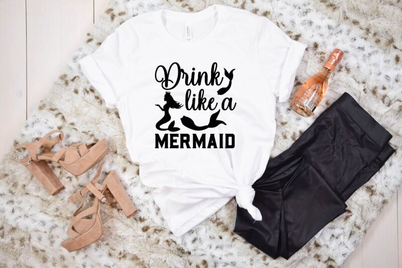 Mermaid svg bundle t shirt designs for sale