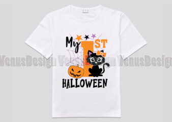 My First Halloween Baby Cat Editable Shirt Design