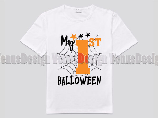 My first halloween spider web editable shirt design