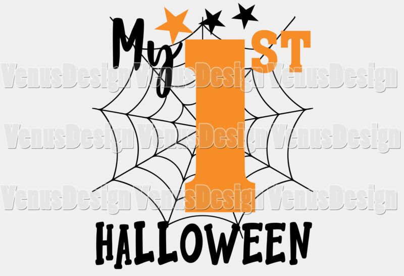 My First Halloween Spider Web Editable Shirt Design