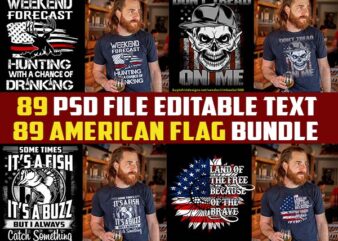 89 American Flag bundles tshirt design skull, Nurse, fishing, firefighter, military, veteran, army PSD editable png Transparent