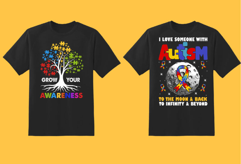 Autism Bundle Part 1 – 27 tshirt design – 90% OFF