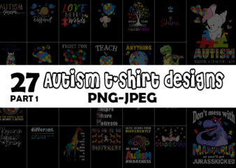 Autism bundle part 1 - 27 tshirt design - 90% off