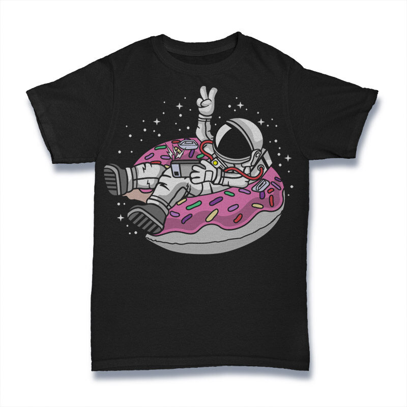 7 Astronaut Cartoon Tshirt Designs Bundle