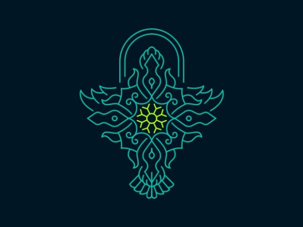 Bird symmetry ornament t shirt template