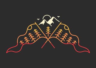 Flag of Mountain Peak t shirt graphic design